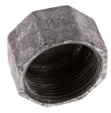Rp 1 1/4'' Hierro fundido zincado Tapa final 25 Bar [2 Piezas]