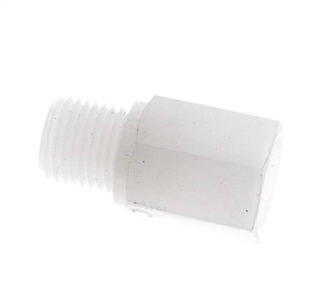 Extensión roscada G1/4'' Macho x Hembra PVDF 10bar (140.5psi) FDA 17mm Hex