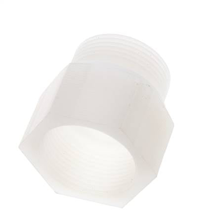 Alargadera roscada G1 1/4'' Macho x Hembra PVDF 10bar (140,5psi) FDA 50mm Hex.