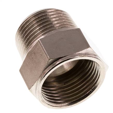 Extensión roscada 3/4'' R Macho x Rp Hembra Latón niquelado 16bar (224,8psi)