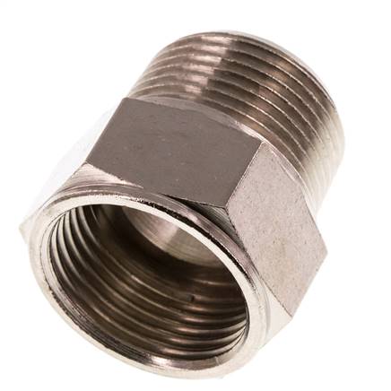 Extensión roscada 3/4'' R Macho x Rp Hembra Latón niquelado 16bar (224,8psi)