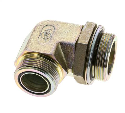 UN 1-11/16''-12 x G 1 1/2'' Macho Codo de 90 grados de acero galvanizado ORFS 200 Bar - Hidráulico