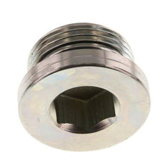 G 1'' Macho Tapón de cierre de acero galvanizado con hexágono interior y junta NBR 400 Bar