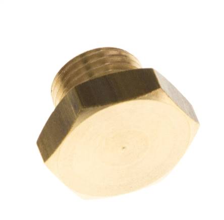 G 1/8'' Tapón de cierre de latón con barra exterior hexagonal 16 [10 piezas]