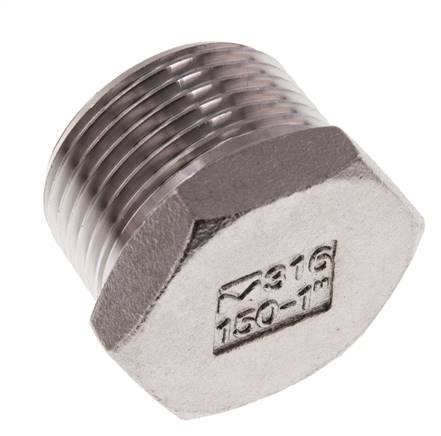 Tapón R1'' Acero inoxidable con hexágono exterior 16bar (224,8psi)