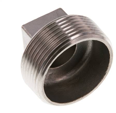 Tapón R1 1/2'' Acero inoxidable con cuadrado exterior 16bar (224.8psi)