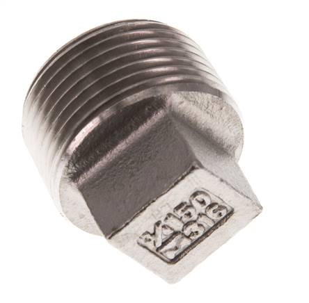 Tapón R3/4'' Acero inoxidable con cuadrado exterior 16bar (224.8psi) [2 Piezas]