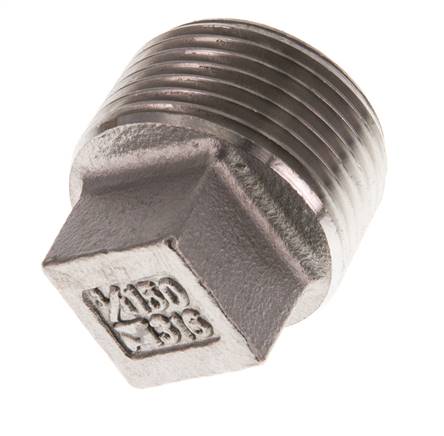 Tapón R3/4'' Acero inoxidable con cuadrado exterior 16bar (224.8psi) [2 Piezas]