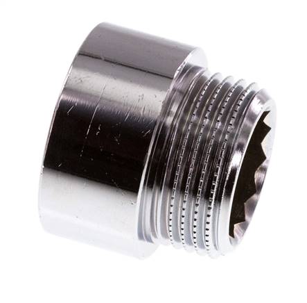 G 3/4'' F/M Extensión de latón cromado DIN 3523 - 15 mm