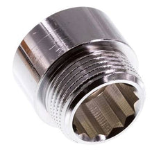G 3/4'' F/M Extensión de latón cromado DIN 3523 - 15 mm