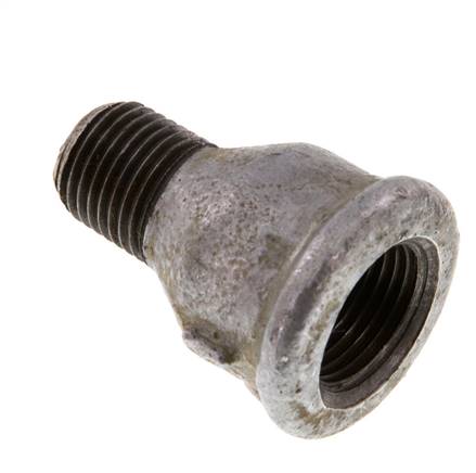 R 1/4'' x Rp 3/8'' M/F Adaptador Reductor de hierro fundido zincado 25 Bar [2 Piezas]