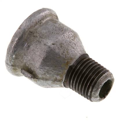 R 1/4'' x Rp 3/8'' M/F Adaptador Reductor de hierro fundido zincado 25 Bar [2 Piezas]