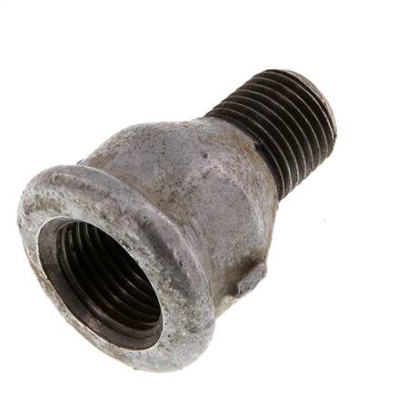 R 1/4'' x Rp 3/8'' M/F Adaptador Reductor de hierro fundido zincado 25 Bar [2 Piezas]