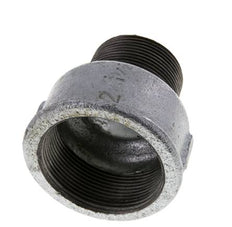 R 1 1/2'' x Rp 2'' M/F Adaptador Reductor de hierro fundido galvanizado 25 Bar