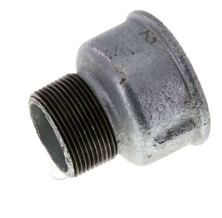 R 1 1/2'' x Rp 2'' M/F Adaptador Reductor de hierro fundido galvanizado 25 Bar