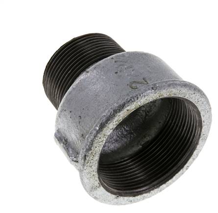 R 1 1/2'' x Rp 2'' M/F Adaptador Reductor de hierro fundido galvanizado 25 Bar