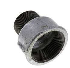 R 1 1/2'' x Rp 2'' M/F Adaptador Reductor de hierro fundido galvanizado 25 Bar
