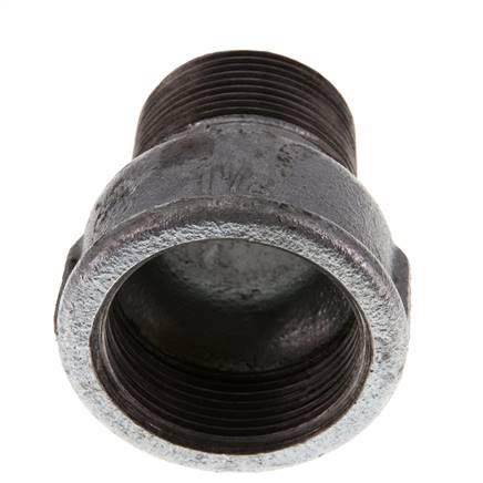 R 1 1/4'' x Rp 1 1/2'' M/F Adaptador Reductor de hierro fundido zincado 25 Bar