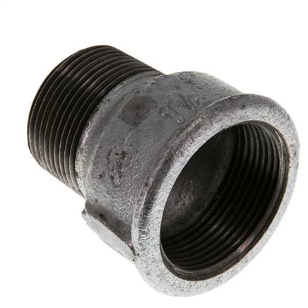 R 1 1/4'' x Rp 1 1/2'' M/F Adaptador Reductor de hierro fundido zincado 25 Bar