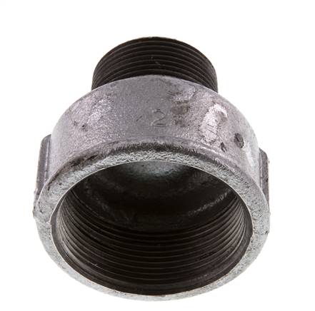 R 1 1/4'' x Rp 2'' M/F Adaptador Reductor de hierro fundido zincado 25 Bar