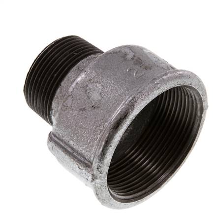 R 1 1/4'' x Rp 2'' M/F Adaptador Reductor de hierro fundido zincado 25 Bar