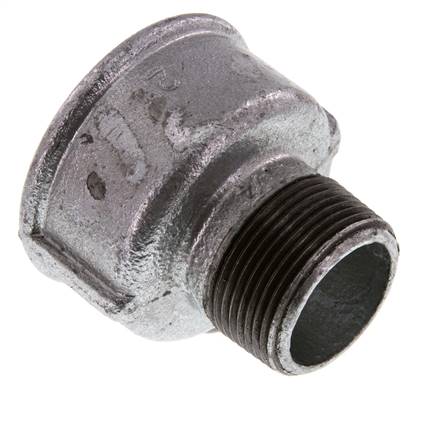 R 1 1/4'' x Rp 2'' M/F Adaptador Reductor de hierro fundido zincado 25 Bar