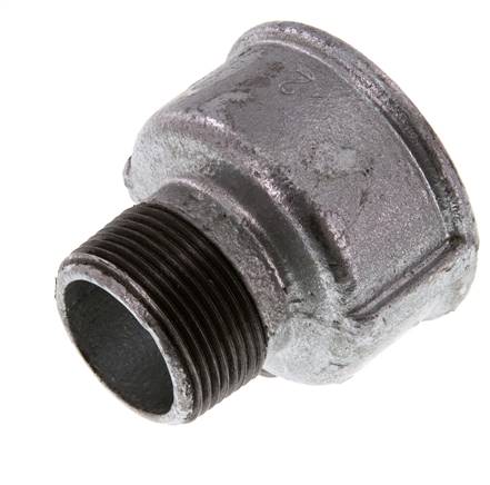 R 1 1/4'' x Rp 2'' M/F Adaptador Reductor de hierro fundido zincado 25 Bar