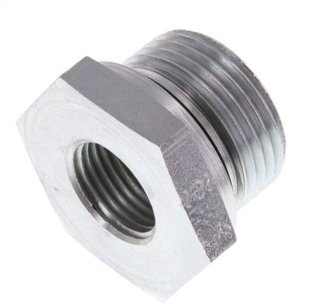 G 1'' x G 1/2'' M/F Adaptador Reductor de Acero Cincado 400 Bar - Hidráulico