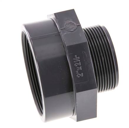 Adaptador reductor G2'' Macho x Rp2 1/2'' Hembra PVC-U 16bar (224.8psi) EN 1452-3