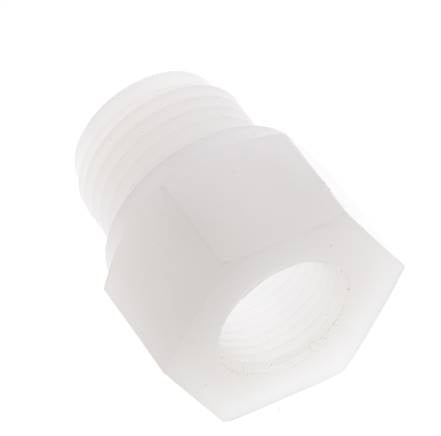 Anillo reductor G3/8'' Hembra x G1/2'' Macho PVDF 10bar (140.5psi) FDA 27mm Hex.