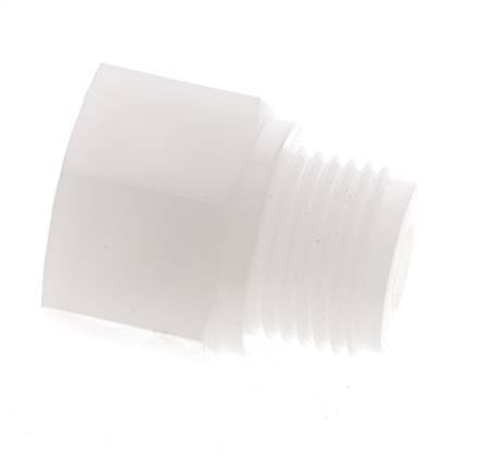 Anillo reductor G1/4'' Hembra x G1/2'' Macho PVDF 10bar (140.5psi) FDA 27mm Hex.