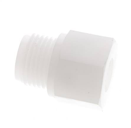 Anillo reductor G1/4'' Hembra x G1/2'' Macho PVDF 10bar (140.5psi) FDA 27mm Hex.