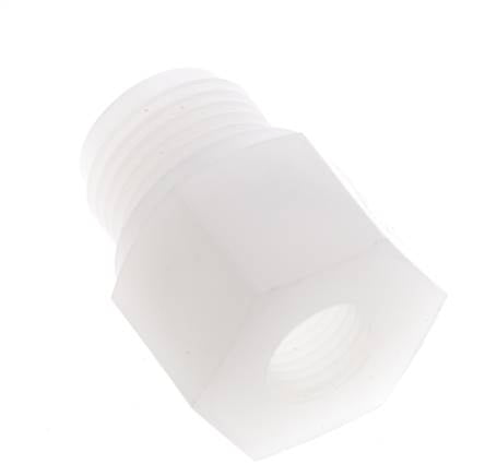 Anillo reductor G1/4'' Hembra x G1/2'' Macho PVDF 10bar (140.5psi) FDA 27mm Hex.