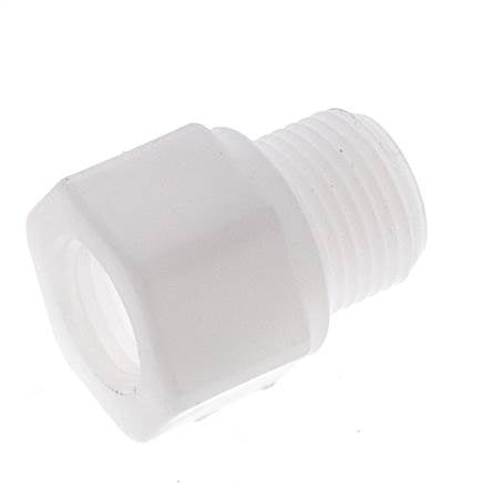 Anillo reductor G1/4'' hembra x G3/8'' Macho Polipropileno (pp) 10bar (140,5psi) FDA 22mm Hex.