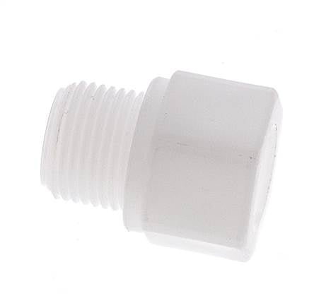 Anillo reductor G1/4'' hembra x G3/8'' Macho Polipropileno (pp) 10bar (140,5psi) FDA 22mm Hex.