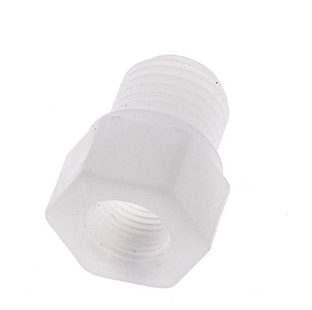 Anillo reductor G1/8'' hembra x G1/4'' Macho Polipropileno (pp) 10bar (140.5psi) FDA 17mm Hex.
