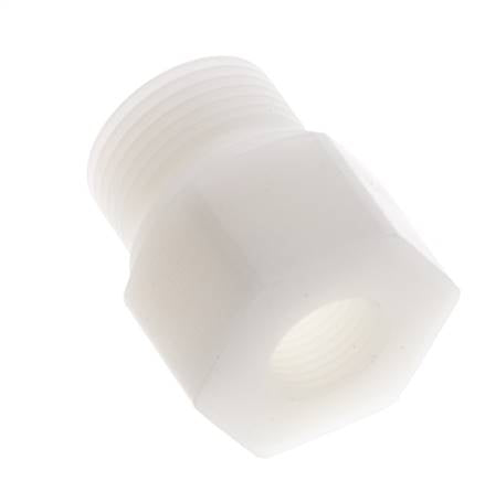 Anillo reductor G3/8'' Hembra x G3/4'' Macho PVDF 10bar (140.5psi) FDA 32mm Hex.