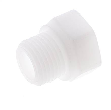 Anillo reductor G1/4'' hembra x G1/2'' Macho Polipropileno (pp) 10bar (140,5psi) FDA 27mm Hex.