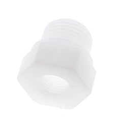 Anillo reductor G1/4'' hembra x G1/2'' Macho Polipropileno (pp) 10bar (140,5psi) FDA 27mm Hex.