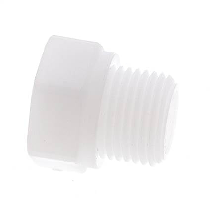 Anillo reductor G1/4'' hembra x G1/2'' Macho Polipropileno (pp) 10bar (140,5psi) FDA 27mm Hex.