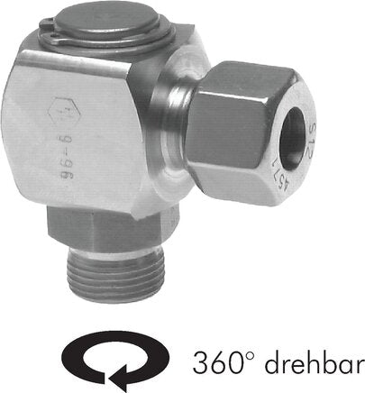 20S y M27x2 Racor giratorio de acero inoxidable con rosca macho DN 16250 bar FKM giratorio ISO 8434-1