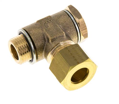Racor de compresión de latón de 12 mm y G3/8'' con rosca macho 75 bar Acero zincado/NBR DIN EN 1254-2