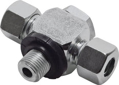 20S & M27x2 Racor giratorio en T de acero zincado con rosca macho 400 bar NBR ISO 8434-1