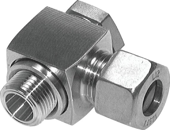 Racor de compresión de acero inoxidable 8L y M12x1,5 con rosca macho 315 bar giratorio ISO 8434-1