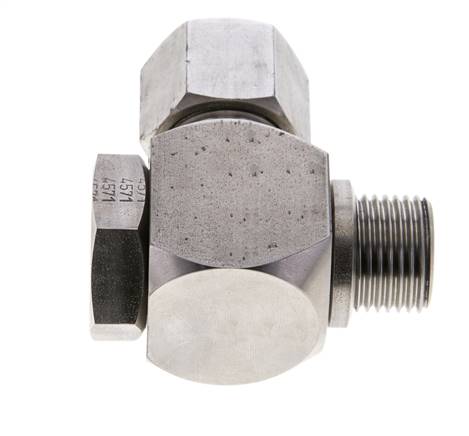 Racor giratorio de acero inoxidable 14S y G1/2'' con rosca macho 400 bar giratorio ISO 8434-1