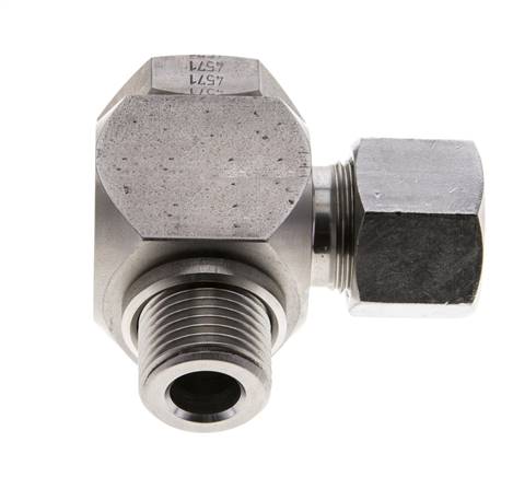 Racor giratorio de acero inoxidable 14S y G1/2'' con rosca macho 400 bar giratorio ISO 8434-1