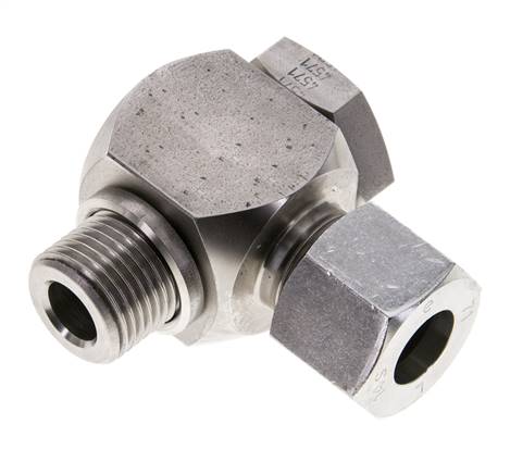Racor giratorio de acero inoxidable 14S y G1/2'' con rosca macho 400 bar giratorio ISO 8434-1