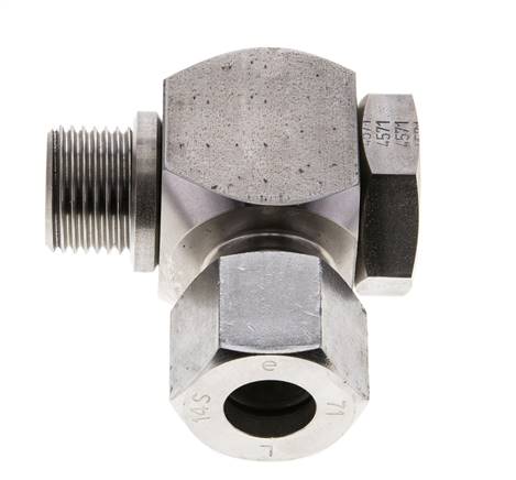 Racor giratorio de acero inoxidable 14S y G1/2'' con rosca macho 400 bar giratorio ISO 8434-1