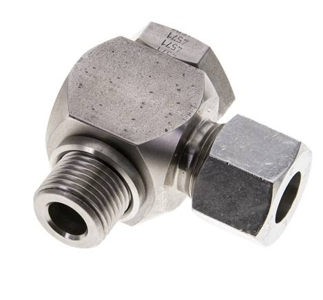 Racor giratorio de acero inoxidable 14S y G1/2'' con rosca macho 400 bar giratorio ISO 8434-1