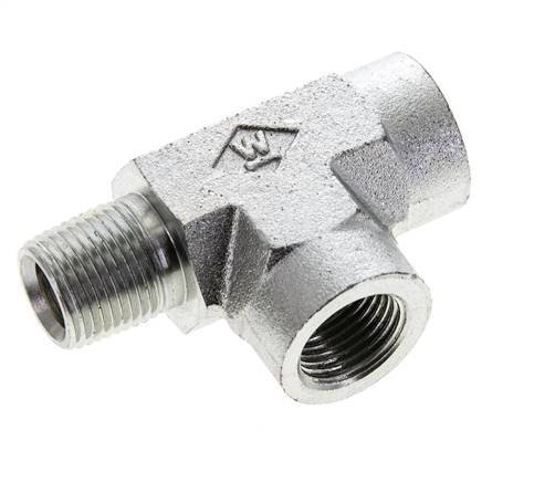 Racor en T 3/8'' NPT Macho x Hembra Acero 210bar (2950.5psi)